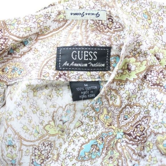 GUESS PAISLEY BUTTON DOWN SHIRT SIZE M - Picture 5 of 6